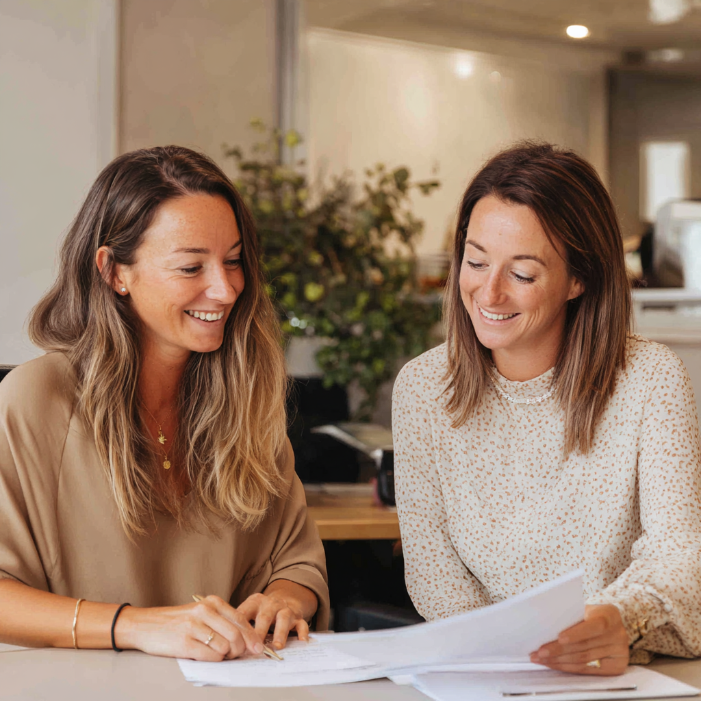 Happy European woman in her thirties, smiling confidently after achieving fitness goals with plant-based nutrition